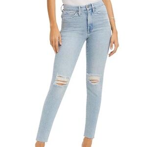 Good American Good Legs Light Wash Distressed Skinny Jeans – Size 10/30